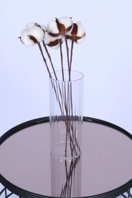 Yapay Çiçek Sitesi Pamuk Çiçeği 5li 30 cm - 3