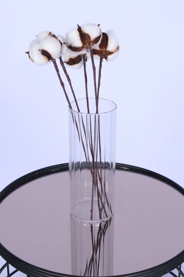 Yapay Çiçek Sitesi Pamuk Çiçeği 5li 30 cm - 3