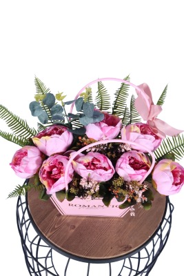 Yapay Çiçekli Romantic Çantalı Aranjman Model 32 - 3