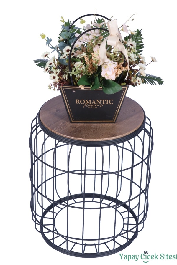 Yapay Çiçekli Romantic Çantalı Aranjman Model 33 - 2