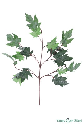 Yapay Çınar Ağacı Dalı 15 Yapraklı 70 Cm 12 Adet Kapalı Yeşil - Yapay Çiçek Sitesi