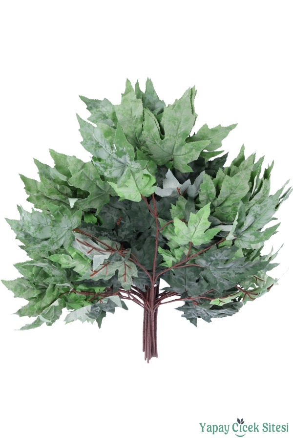 Yapay Çınar Ağacı Dalı 15 Yapraklı 70 Cm 12 Adet Kapalı Yeşil - 3