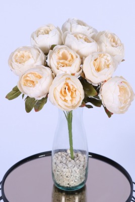 Yapay İncili Şakayık Demet Krem 10 Dal - Yapay Çiçek Sitesi