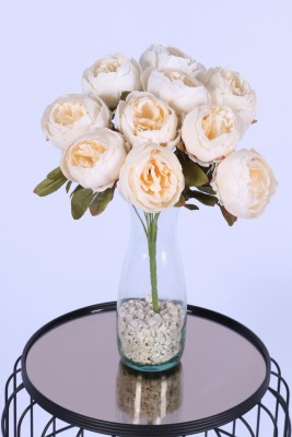 Yapay İncili Şakayık Demet Krem 10 Dal - 2