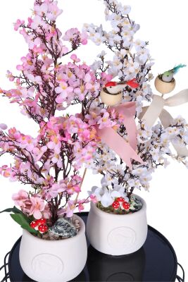 Yapay Japon Kiraz Çiçeği Bahar Dalı Ağacı 2li Set - 2