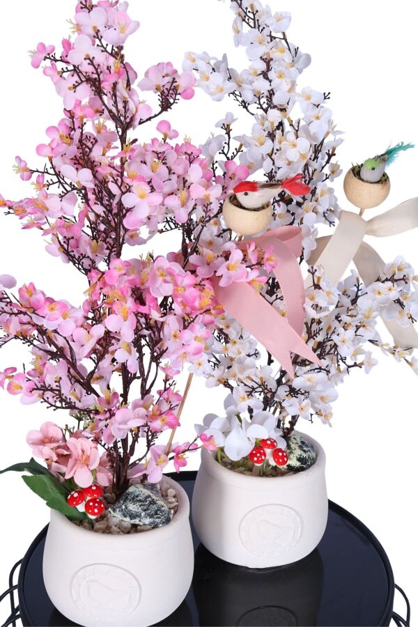 Yapay Japon Kiraz Çiçeği Bahar Dalı Ağacı 2li Set - 2