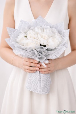 Yapay Kız İsteme Çiçeği Özel Gün Buketi 14 İri Güllü Model 18 - Yapay Çiçek Sitesi