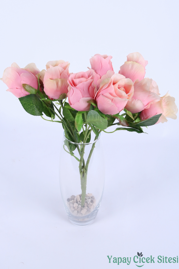 Yapay Pembe Gül Demeti 9lu - 3