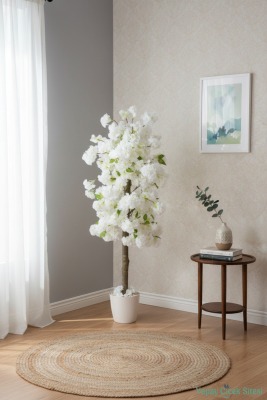 Yapay Premium Bahar Dalı Ağacı 125 Cm Beyaz - 3