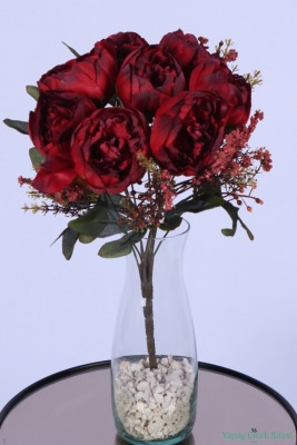 Yapay Şakayık Demeti Köpük Cipsolu Aranjman Kırmızı 12 Dal - Yapay Çiçek Sitesi