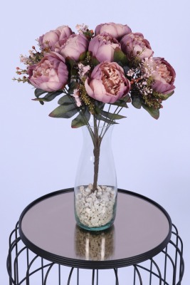 Yapay Şakayık Demeti Köpük Cipsolu Aranjman Lila 12 Dal - 2