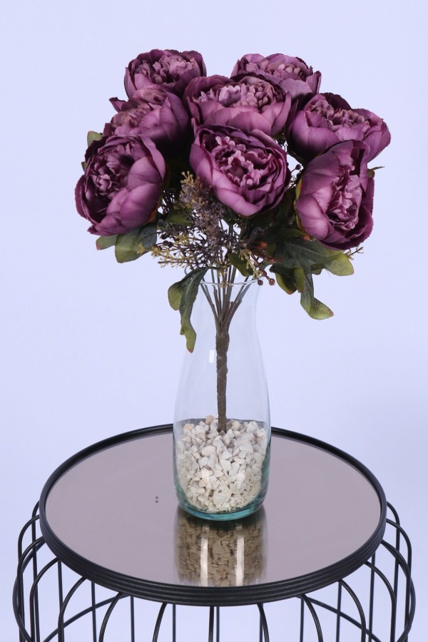 Yapay Şakayık Demeti Köpük Cipsolu Aranjman Mor 12 Dal - 2