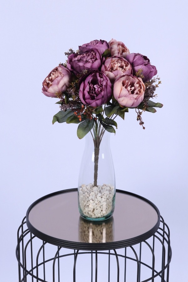 Yapay Şakayık Demeti Köpük Cipsolu Aranjman Lila-Mor 12 Dal - 2